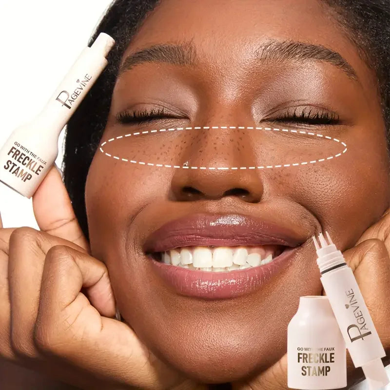 Transform Your Look with the 4-In-1 Natural Freckle Stamp Pen - Fast-Dry, Waterproof, and Effortlessly Create Beautiful Temporary Fake Freckles!