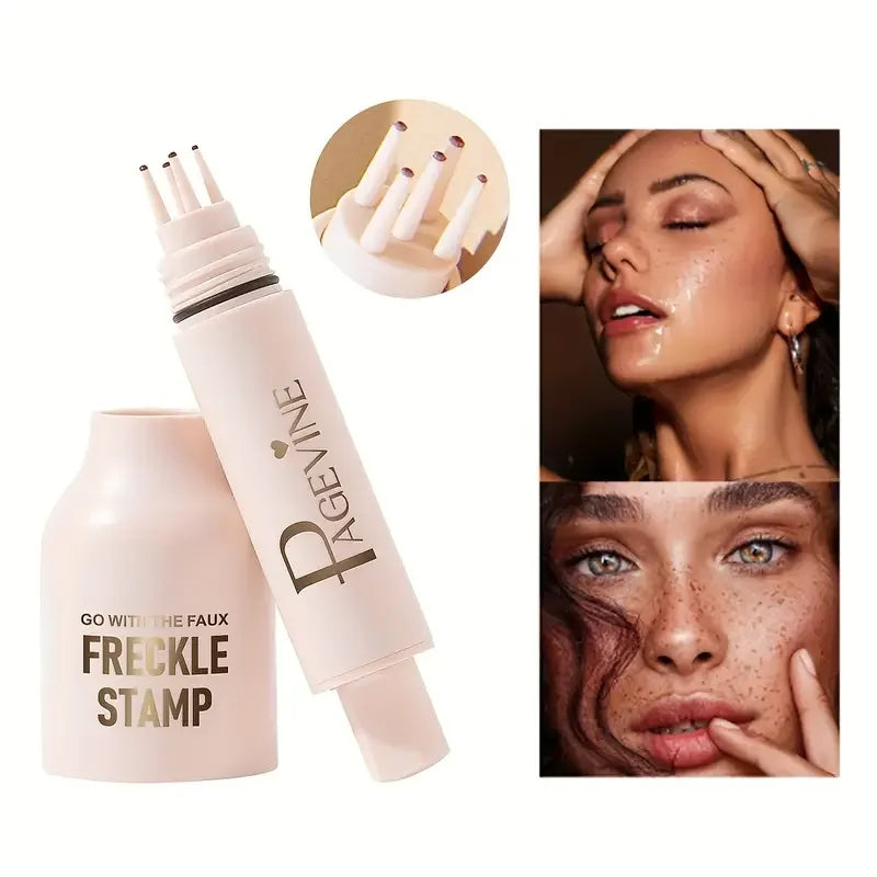 Transform Your Look with the 4-In-1 Natural Freckle Stamp Pen - Fast-Dry, Waterproof, and Effortlessly Create Beautiful Temporary Fake Freckles!