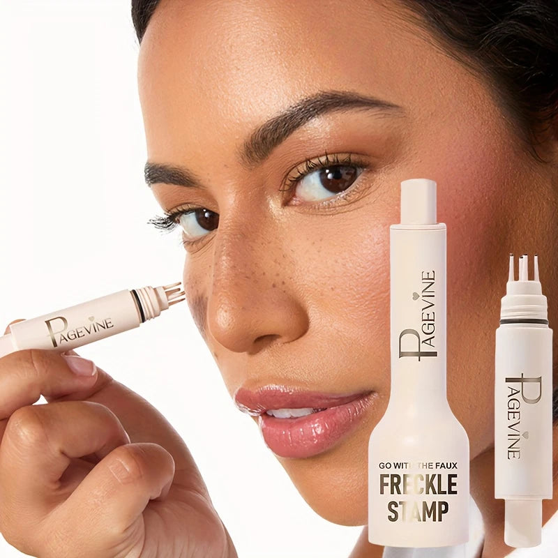 Transform Your Look with the 4-In-1 Natural Freckle Stamp Pen - Fast-Dry, Waterproof, and Effortlessly Create Beautiful Temporary Fake Freckles!