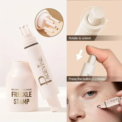 Transform Your Look with the 4-In-1 Natural Freckle Stamp Pen - Fast-Dry, Waterproof, and Effortlessly Create Beautiful Temporary Fake Freckles!