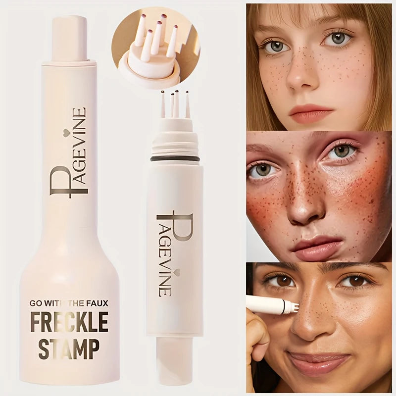 Transform Your Look with the 4-In-1 Natural Freckle Stamp Pen - Fast-Dry, Waterproof, and Effortlessly Create Beautiful Temporary Fake Freckles!